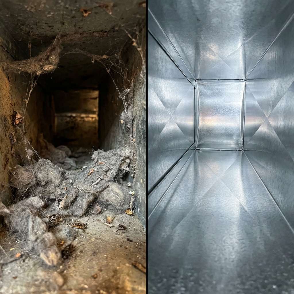 Dirty vs Clean Air Duct Comparison